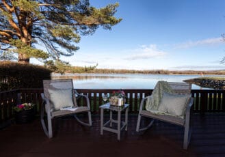 Enjoy a glass of wine whilst taking in the views.