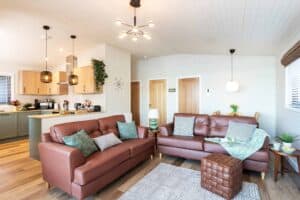 Open plan living at Sandmartin Lodge