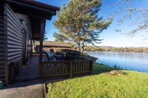 View across the lake from Sandmartin Lodge